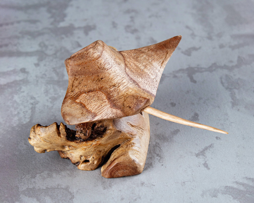 Wood Stingray Sculpture