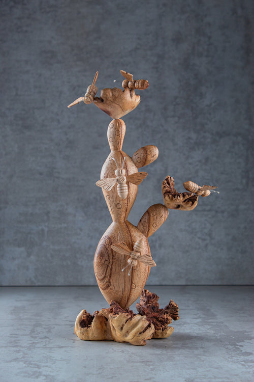 Cactus Bee Sculpture: (12 inch)