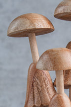 Handmade Wooden Mushroom Sculpture