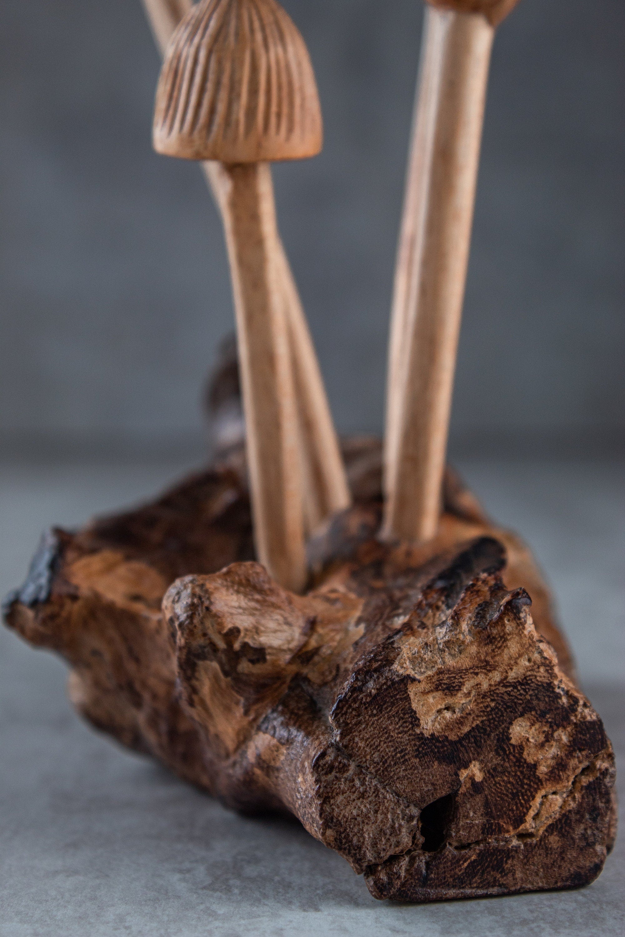 Wooden Mushroom Flower 6"