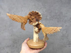 Hand-carved Hummingbird Pair Sculpture