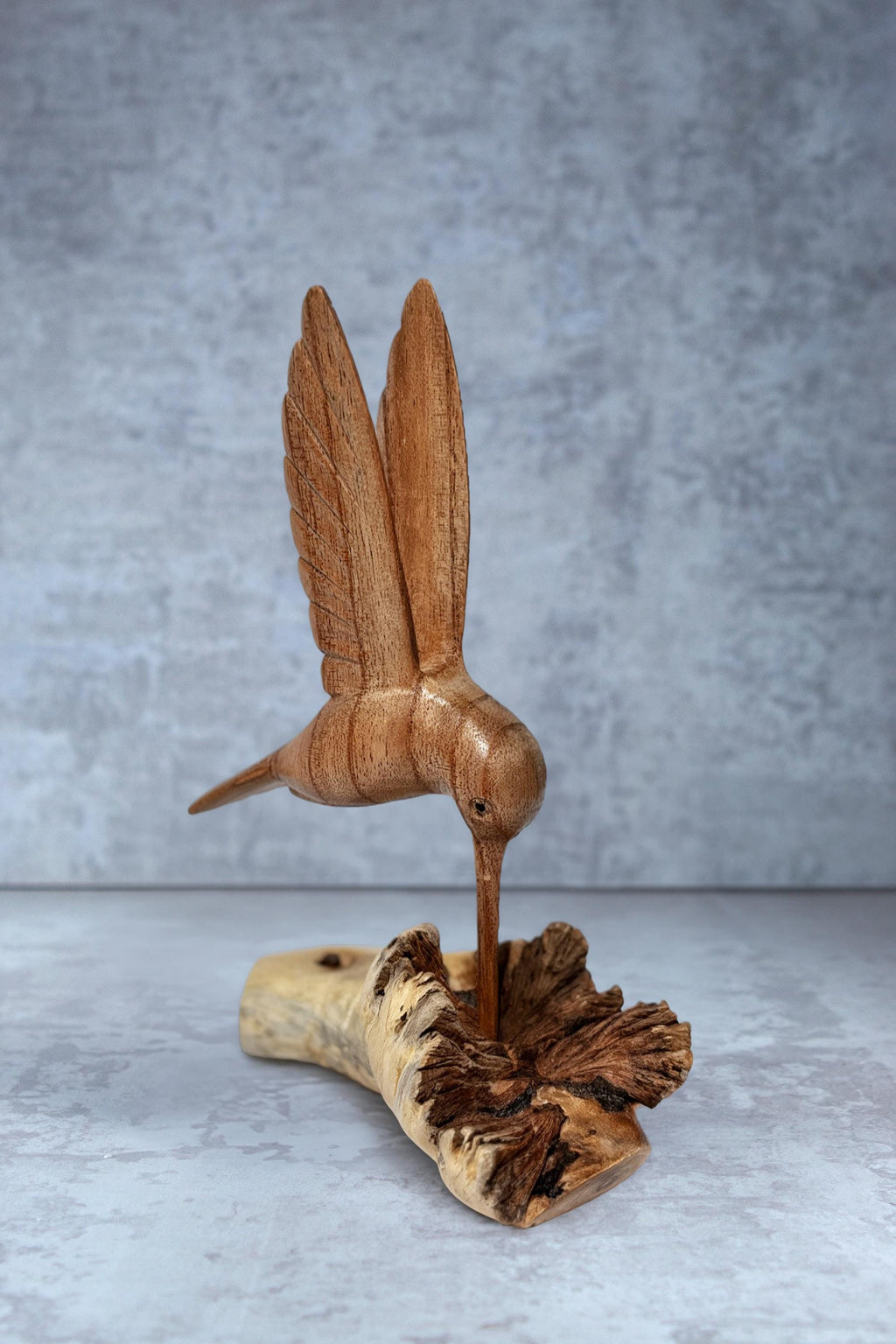 Wooden Hummingbird On Nest