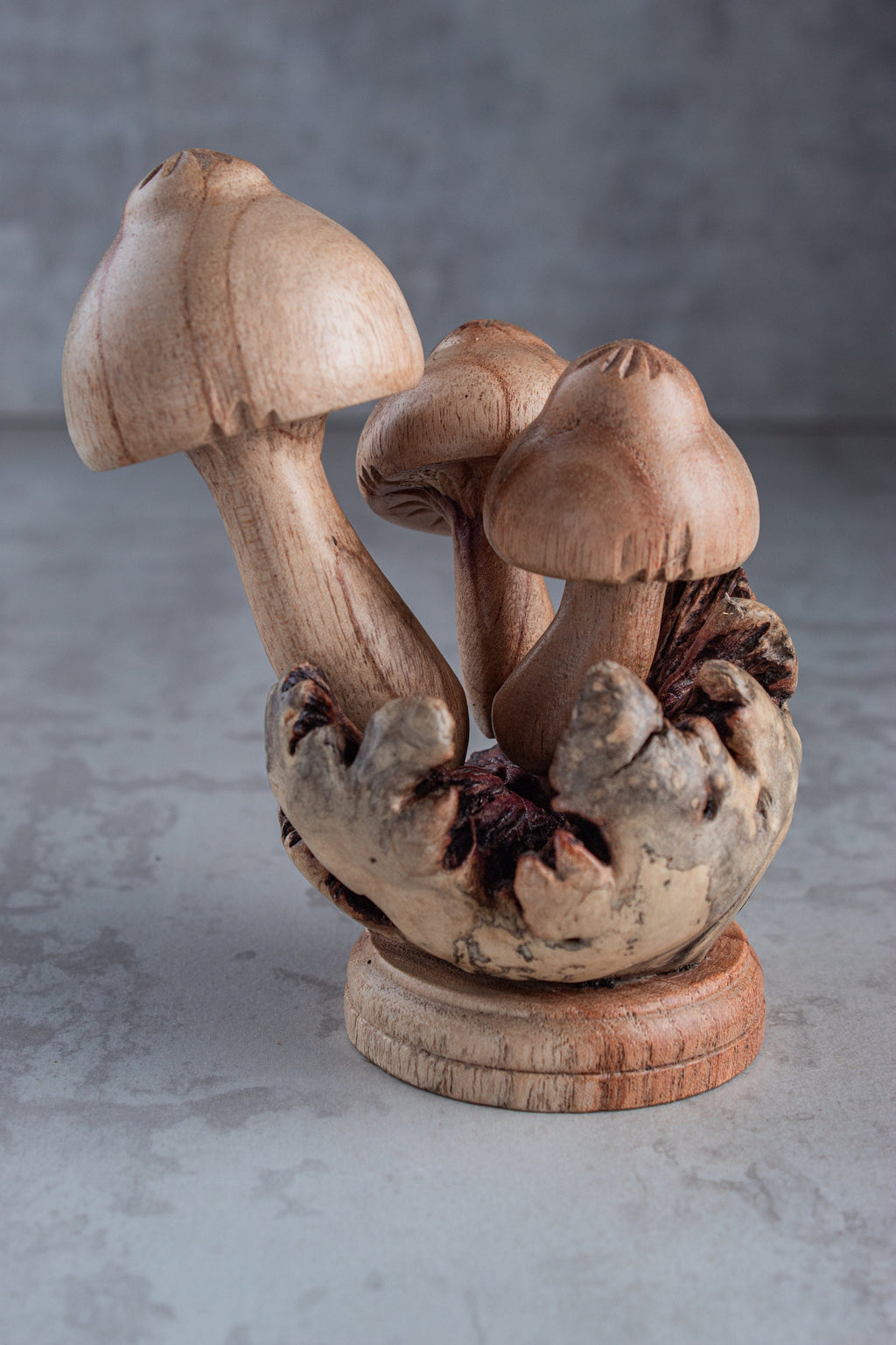 Mushroom Wooden Sculpture 3"