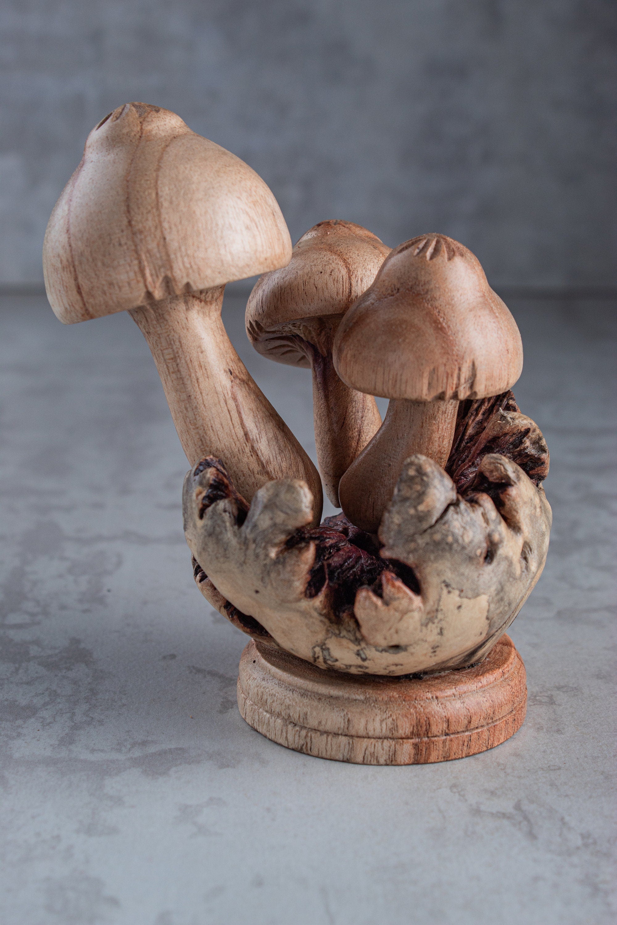 Mushroom Wooden Sculpture 3"