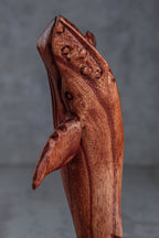 Whale Sculpture Wooden Dark Color
