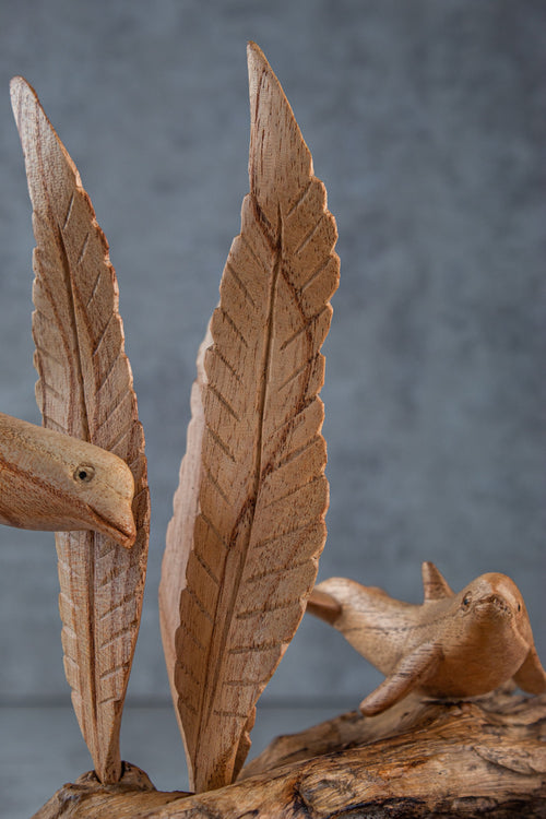 Dolphin Wood Sculpture