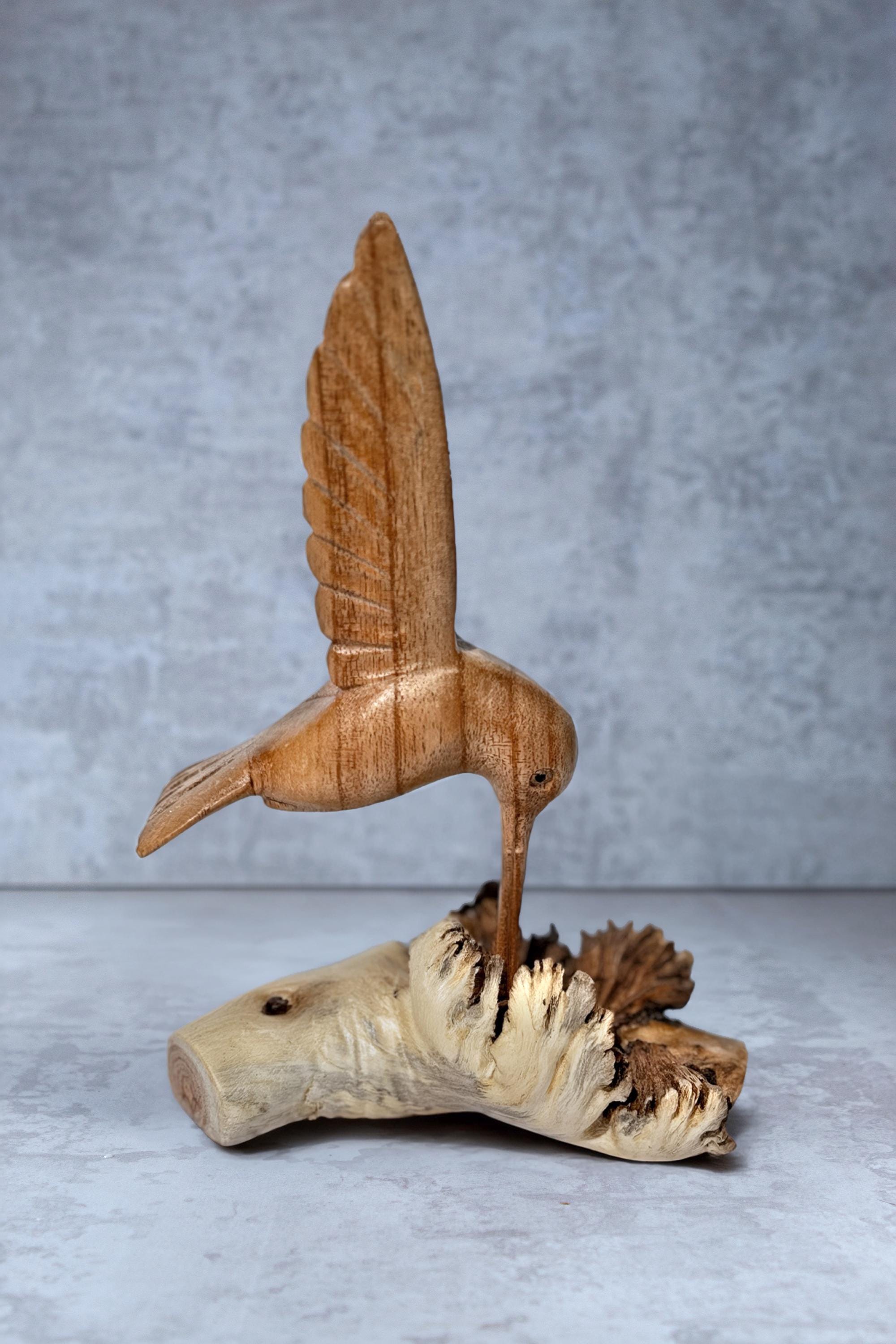 Wooden Hummingbird On Nest