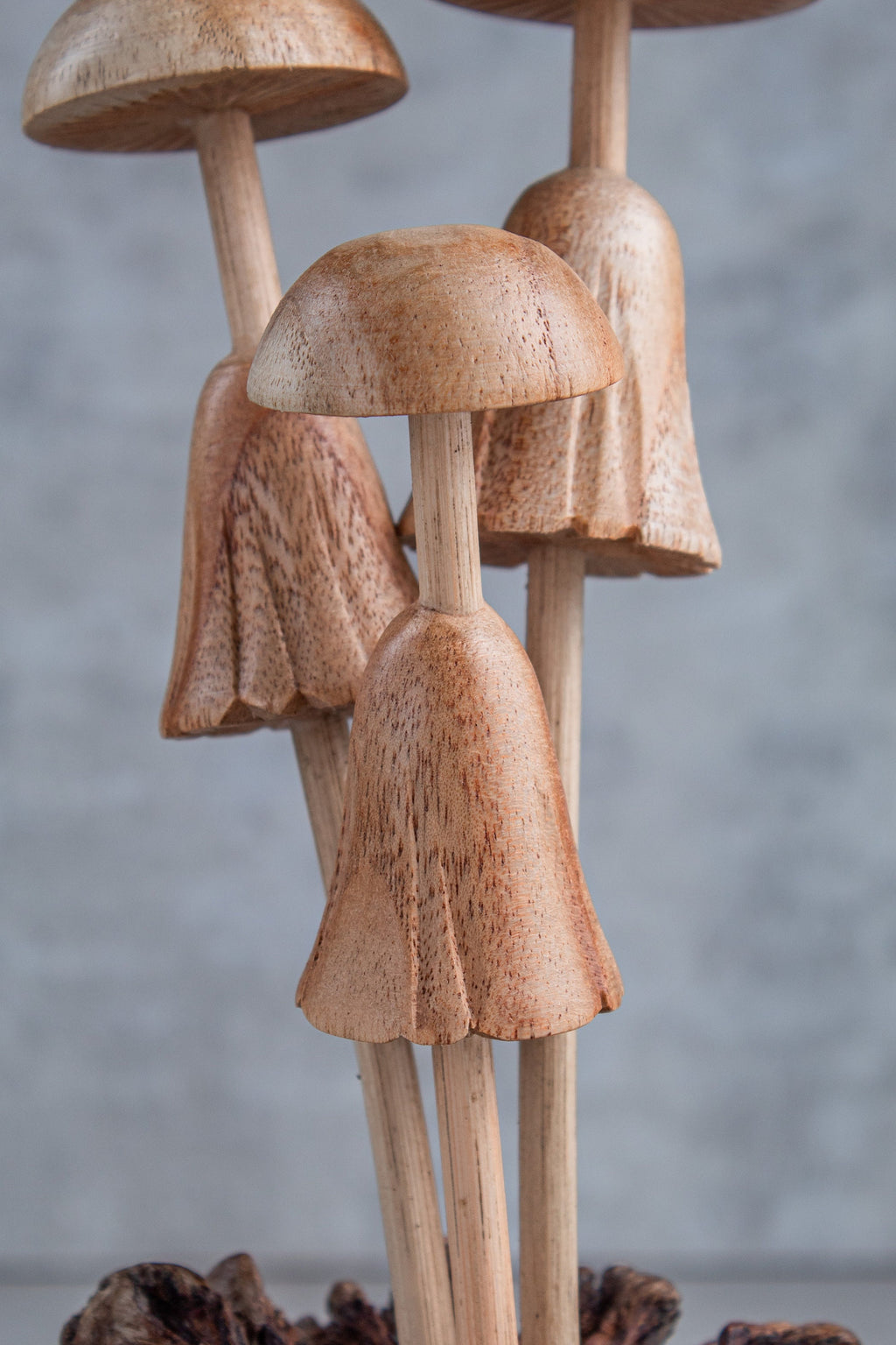 Handmade Wooden Mushroom Sculpture