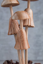 Handmade Wooden Mushroom Sculpture
