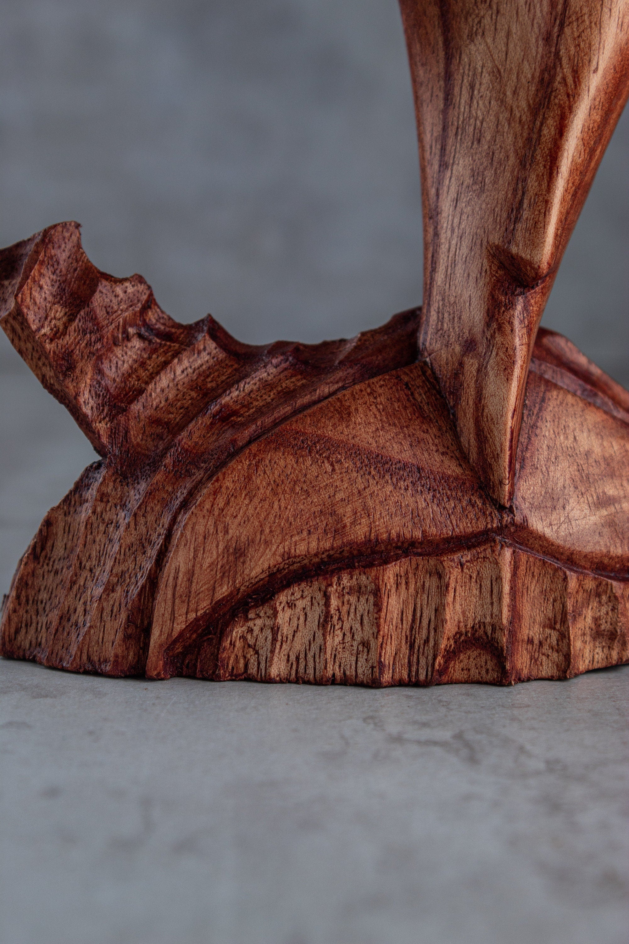 Whale Sculpture Wooden Dark Color