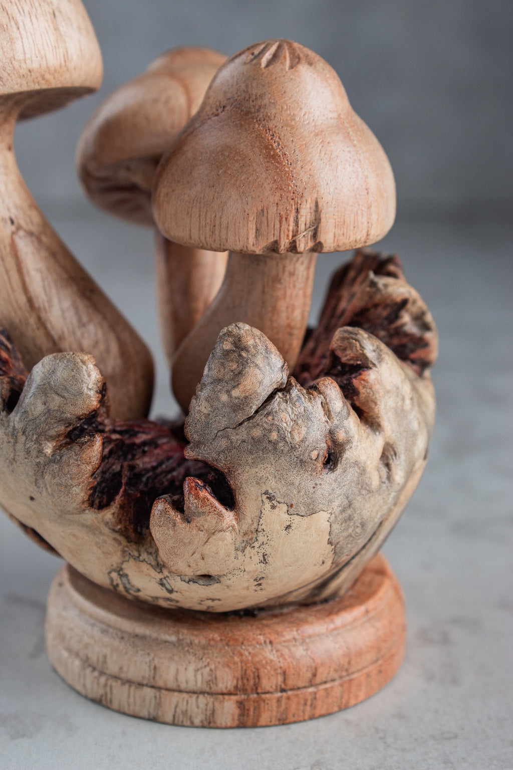 Mushroom Wooden Sculpture 3"