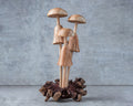 Handmade Wooden Mushroom Sculpture