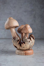 Mushroom Wooden Sculpture 3"