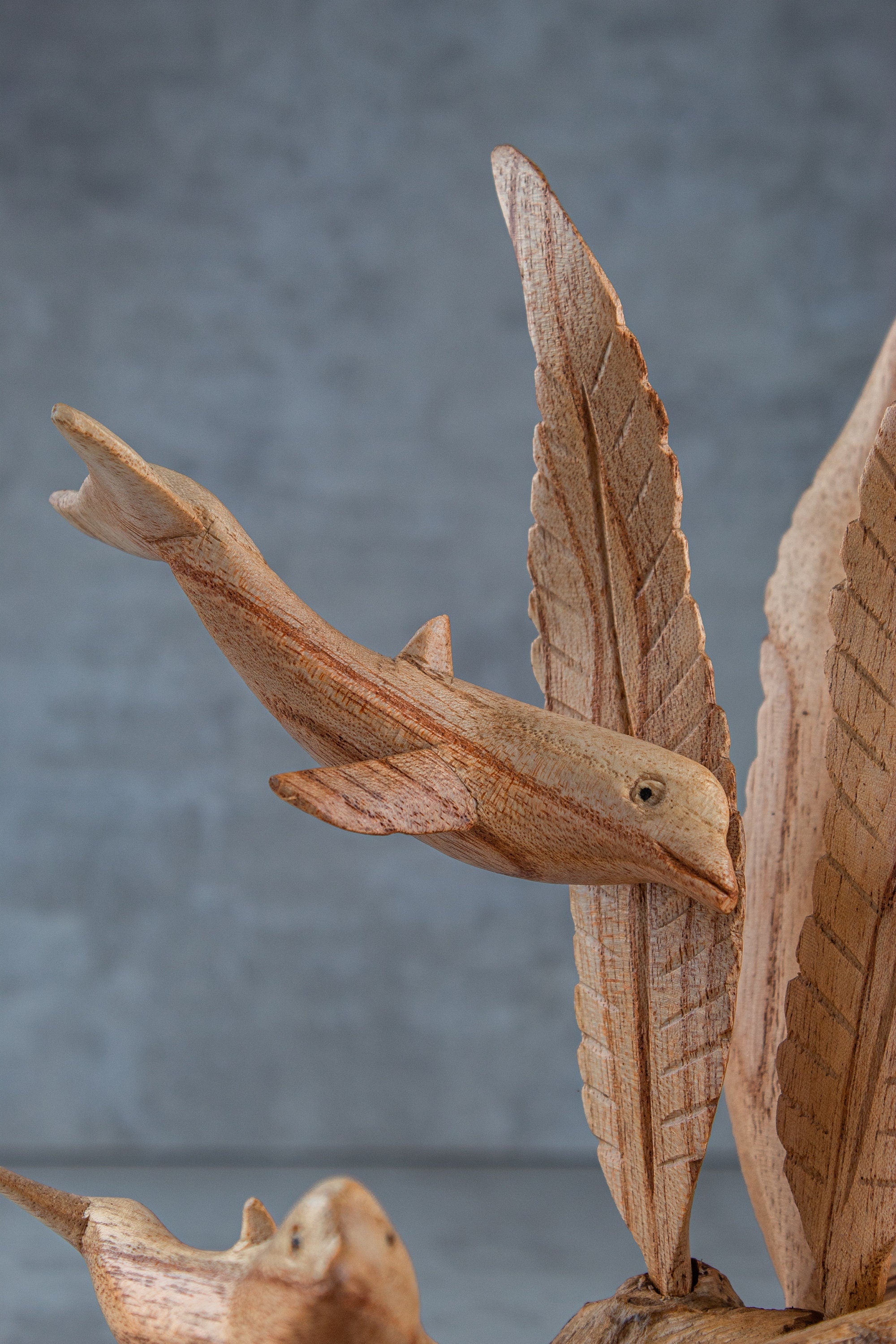 Dolphin Wood Sculpture