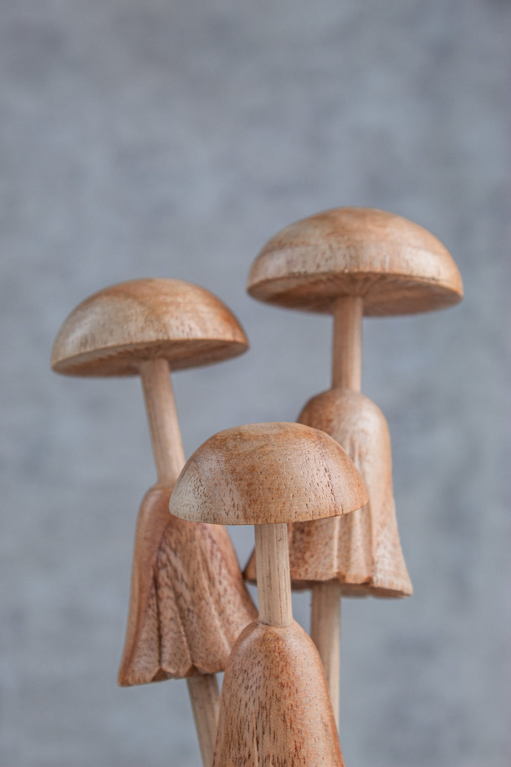 Handmade Wooden Mushroom Sculpture