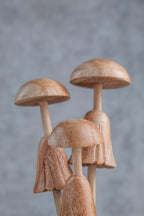 Handmade Wooden Mushroom Sculpture