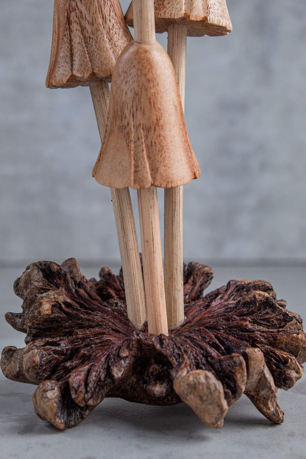 Handmade Wooden Mushroom Sculpture