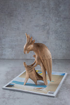 Artisan cockatoo parrot wood carving handmade