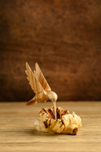 Hand-Carved Hummingbird Sculpture