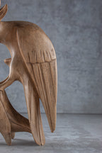 Unique wooden parrot sculpture home decor