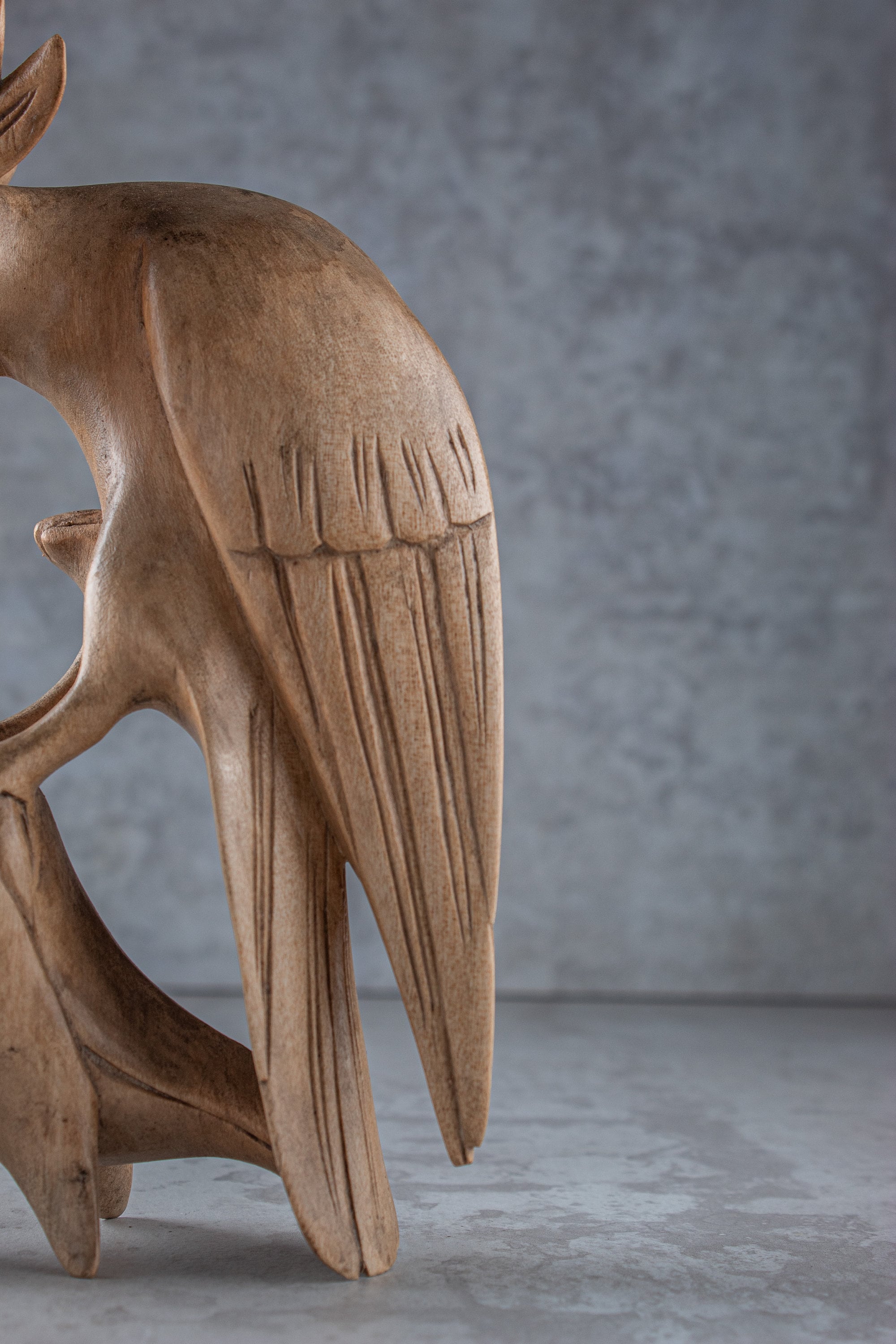 Unique wooden parrot sculpture home decor