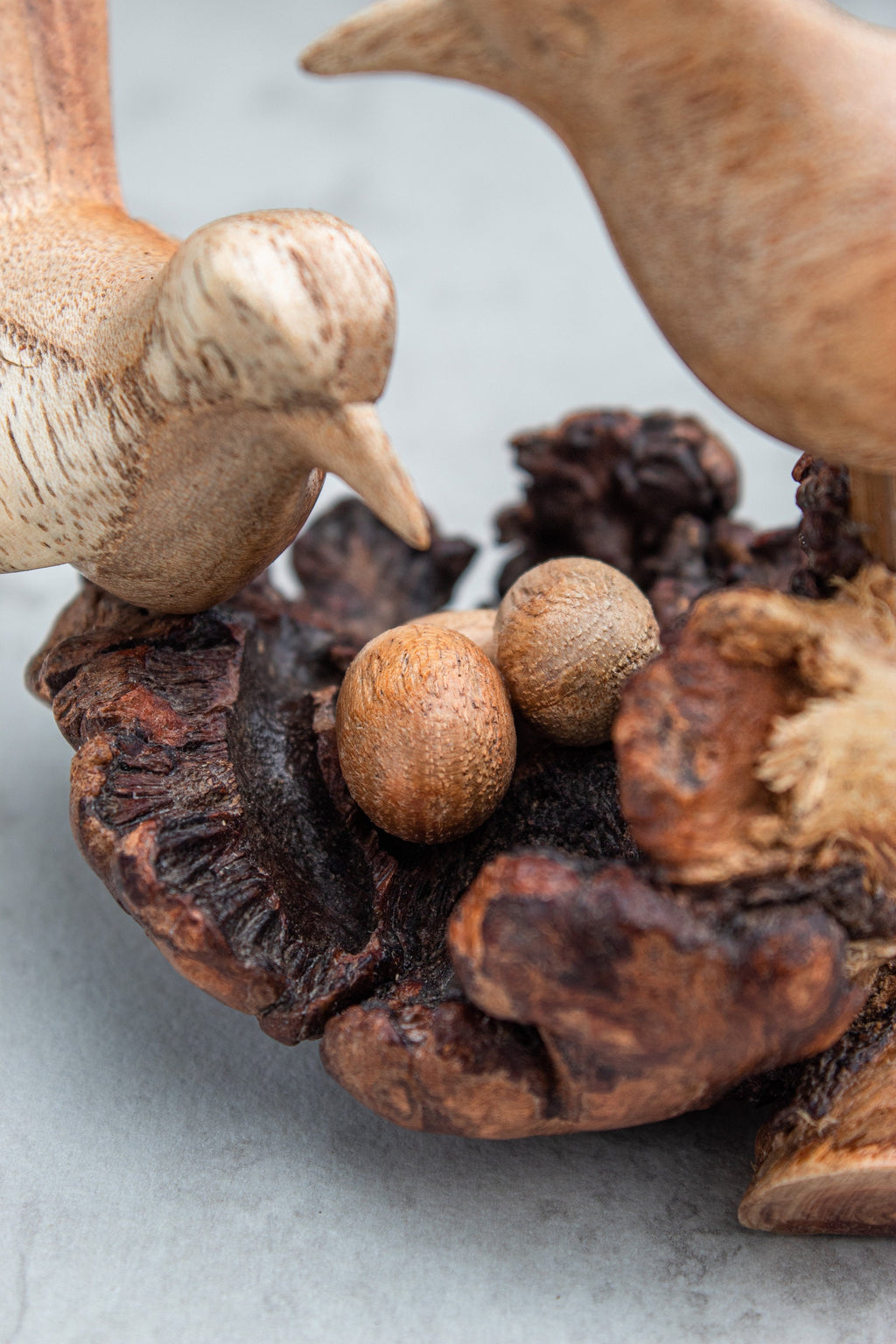 Wooden birds nest sculpture parasite wood decor