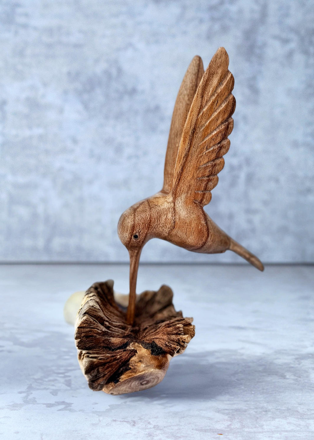 Wooden Hummingbird On Nest