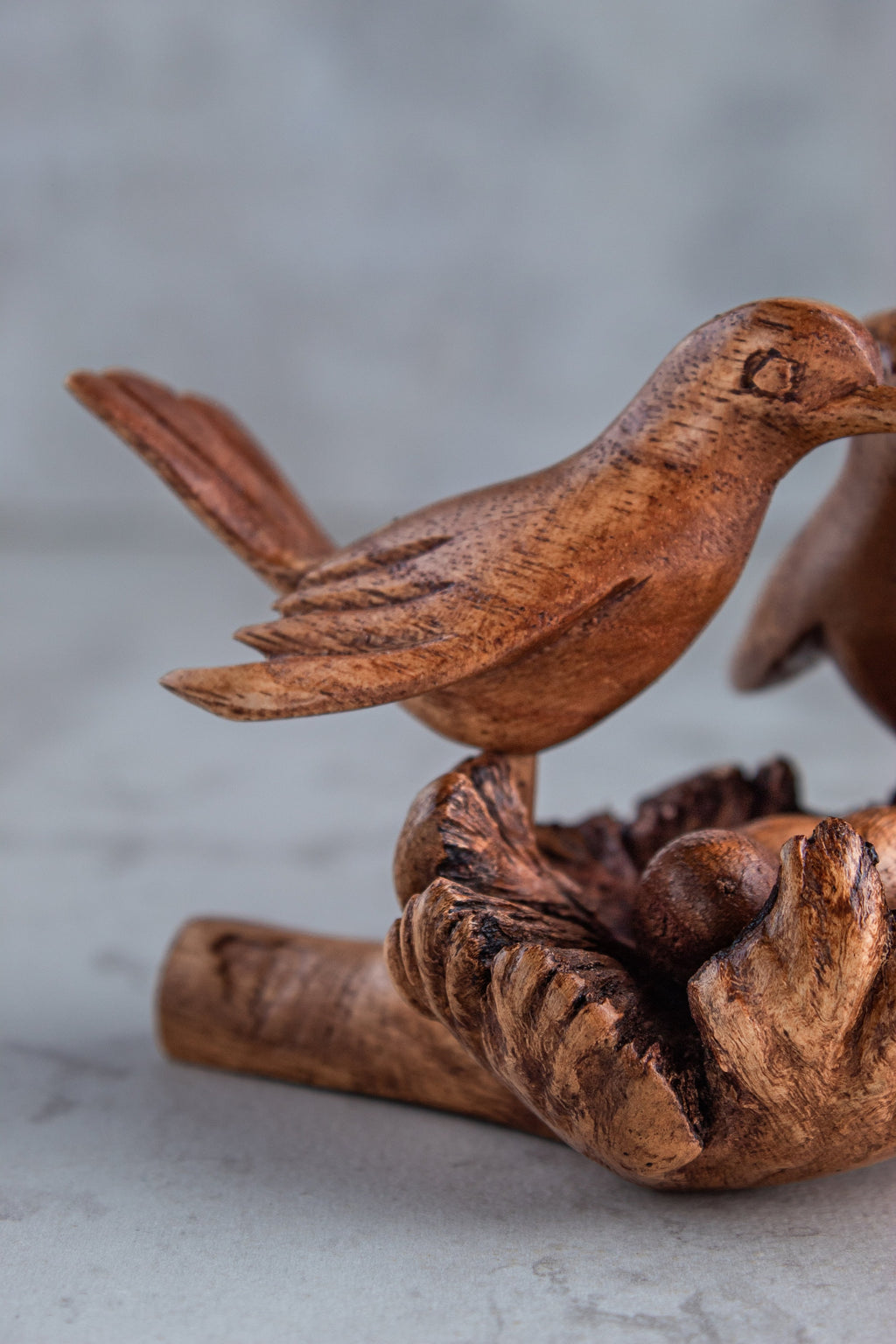 Birds on Nest Sculpture