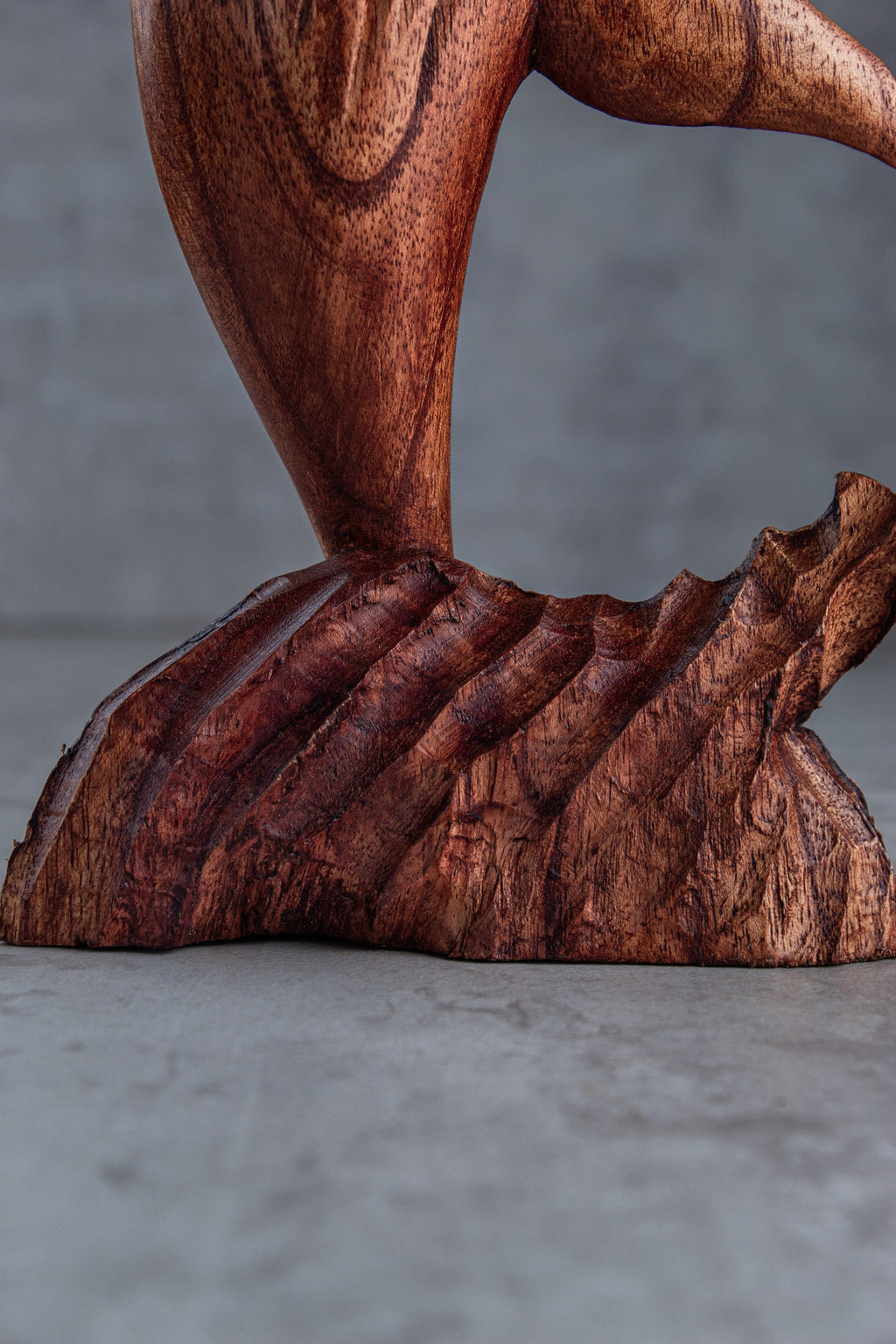 Whale Sculpture Wooden Dark Color