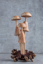 Handmade Wooden Mushroom Sculpture