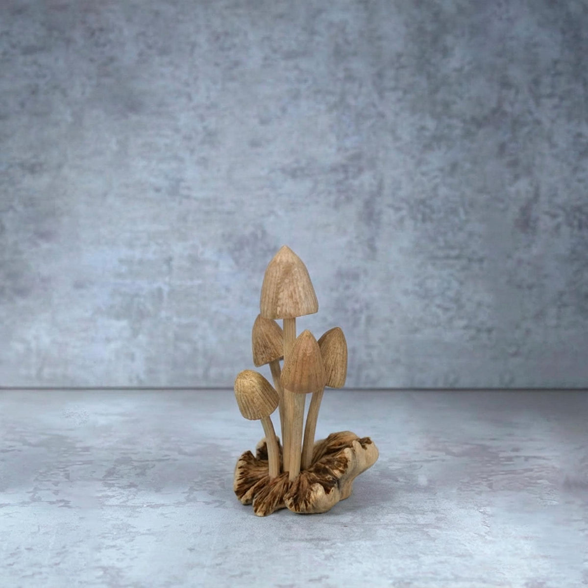 Wooden Mushroom Sculpture table decor