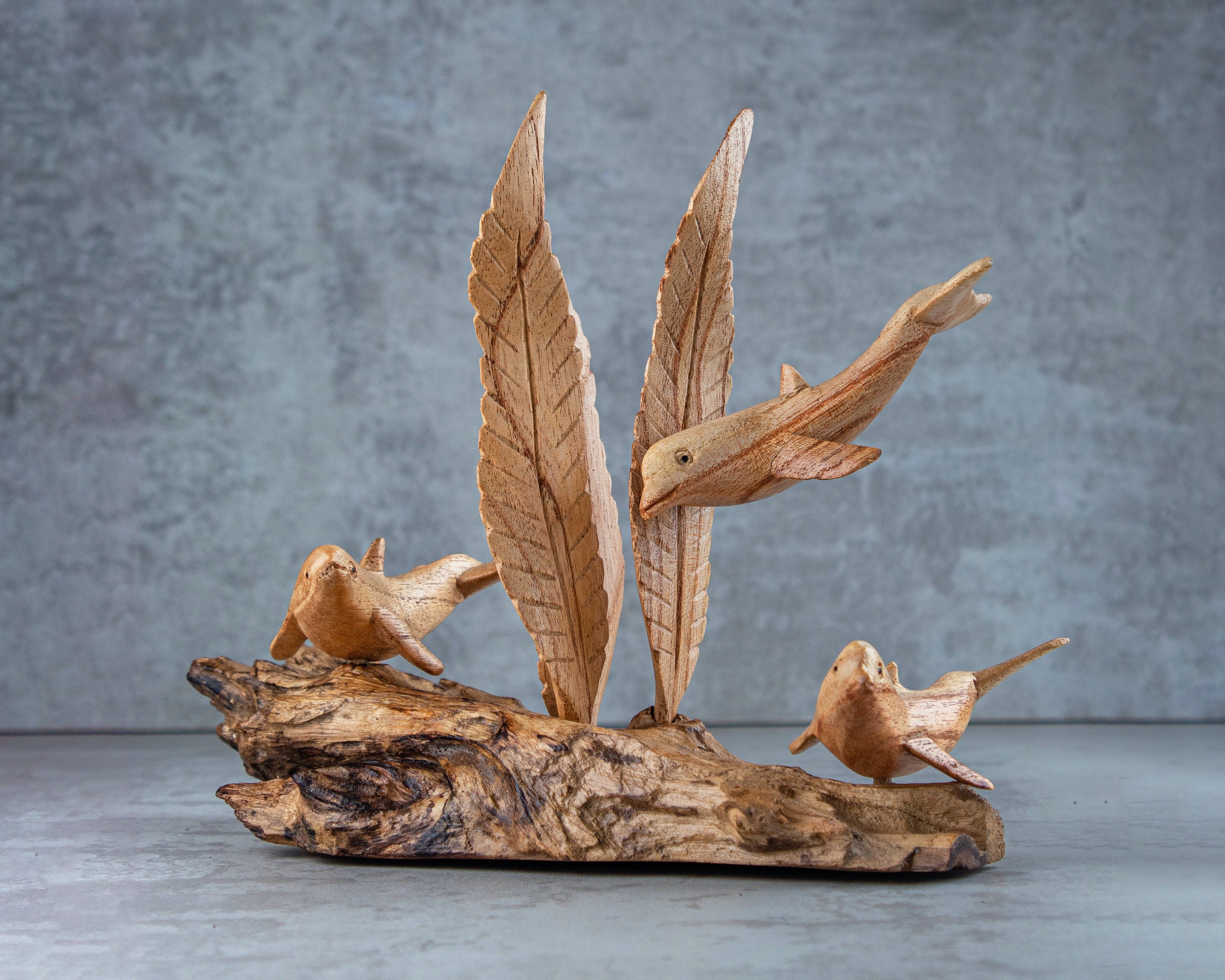 Dolphin Wood Sculpture
