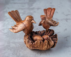 Birds on Nest Sculpture