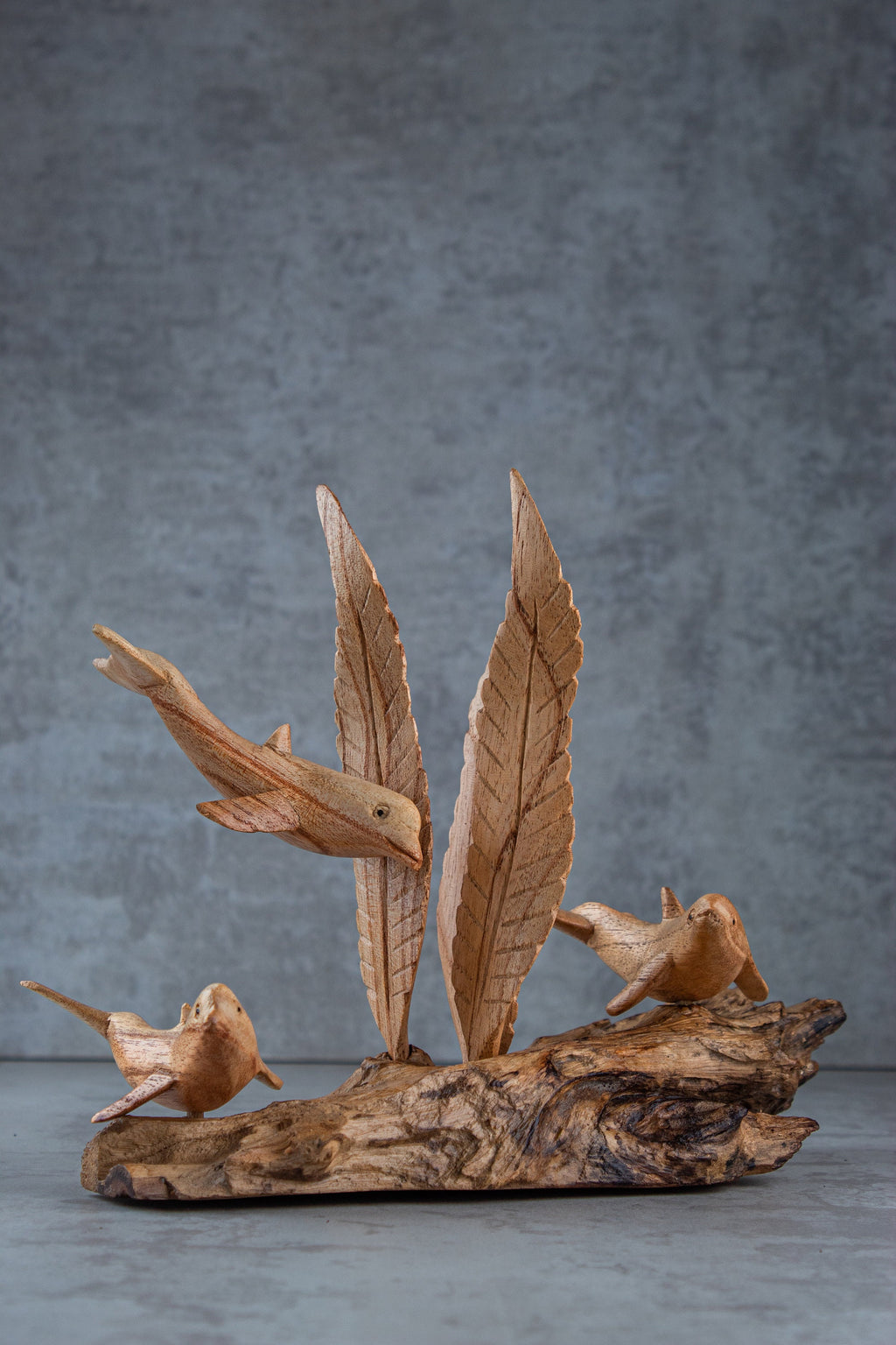 Dolphin Wood Sculpture