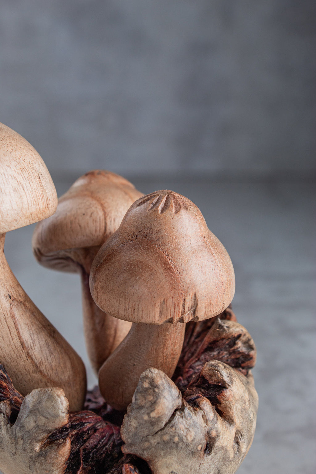 Mushroom Wooden Sculpture 3"