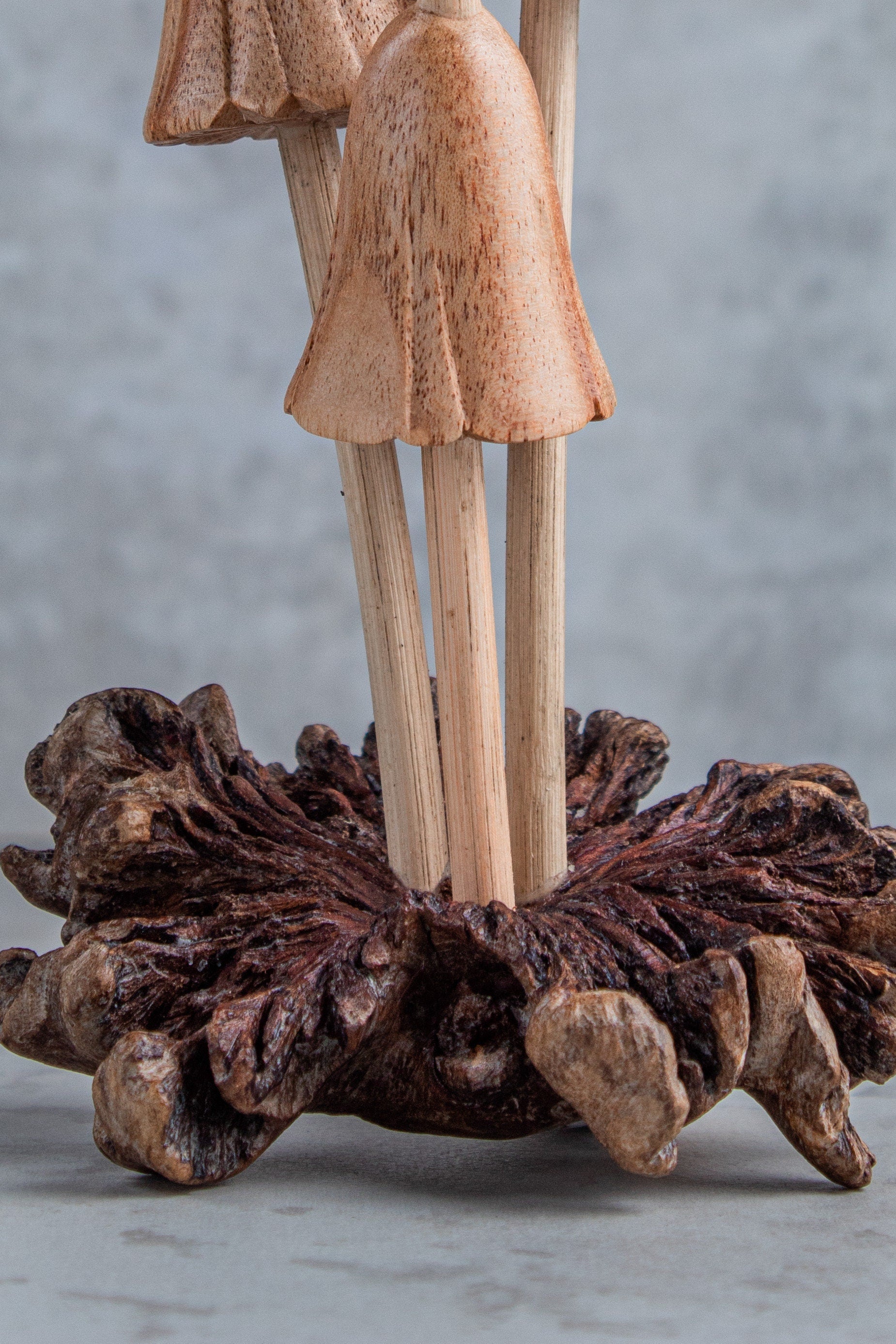 Handmade Wooden Mushroom Sculpture