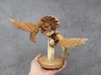 Hand-carved Hummingbird Pair Sculpture