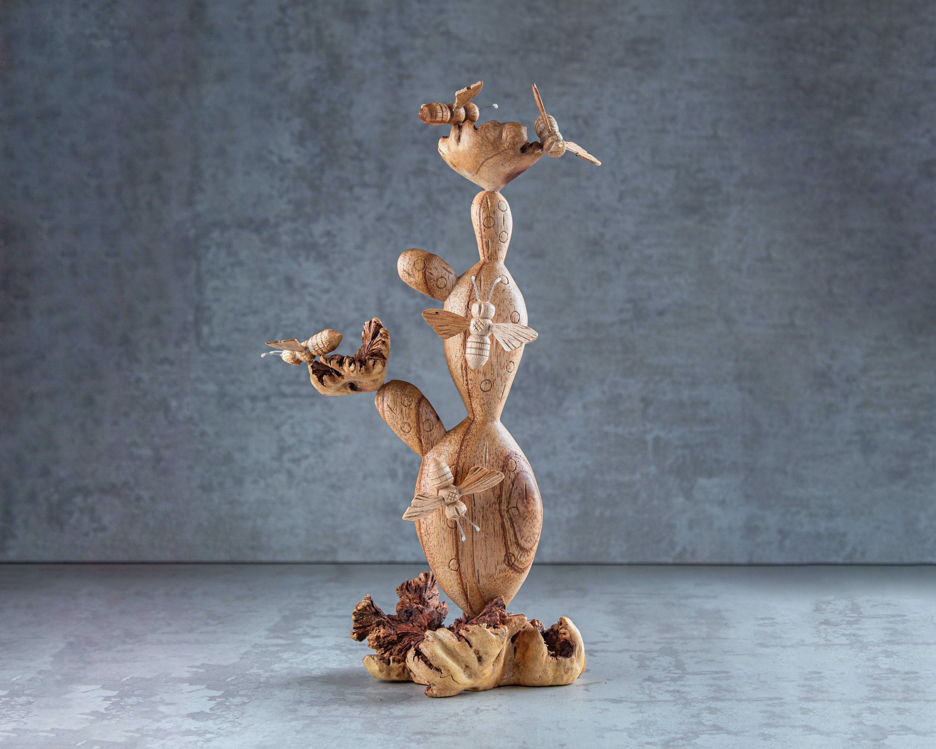 Cactus Bee Sculpture: (12 inch)