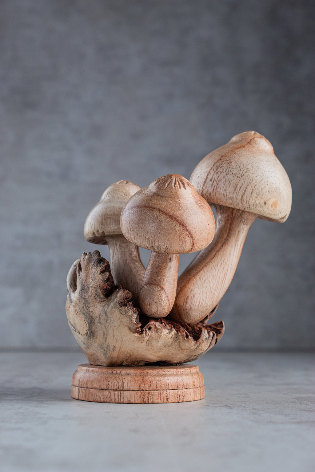 Mushroom Wooden Sculpture 3"