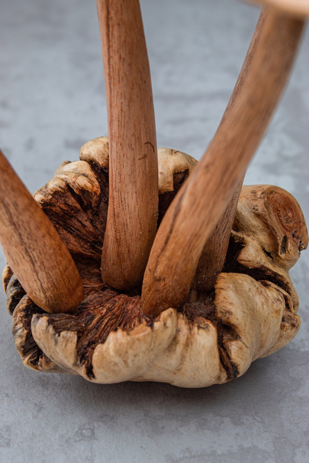Wooden Dragonfly On Mushroom Sculpture (7")