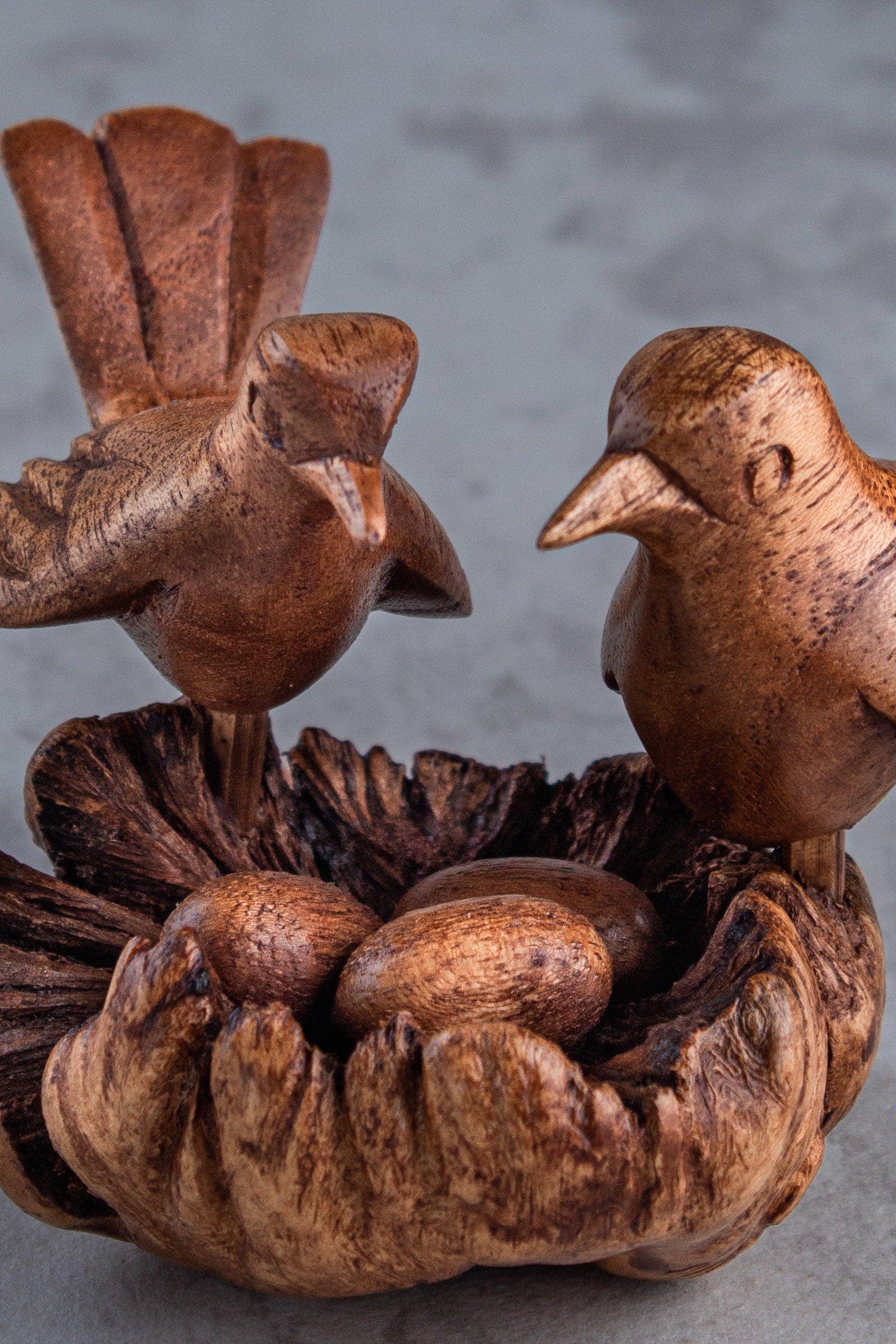 Birds on Nest Sculpture