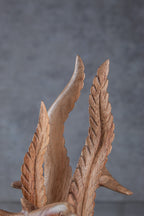 Hand-Carved Dolphin and Seaweed Wooden Sculpture from Parasite Wood