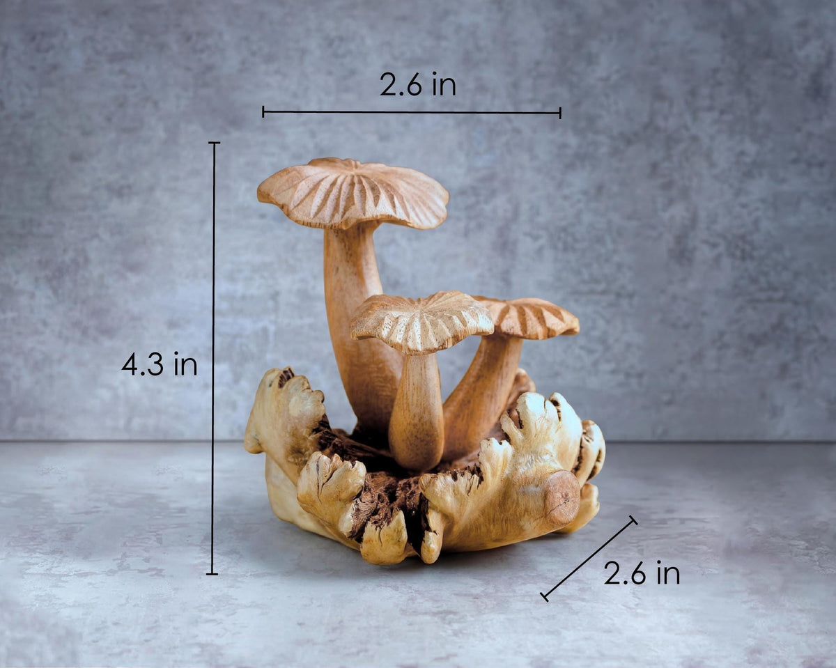 Chanterelle Mushroom Sculpture: Parasite Wood Fungi, Home Decor Wooden art